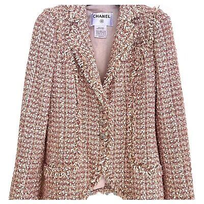 chanel 06p coral tweed chain jacket|chanel long coat.